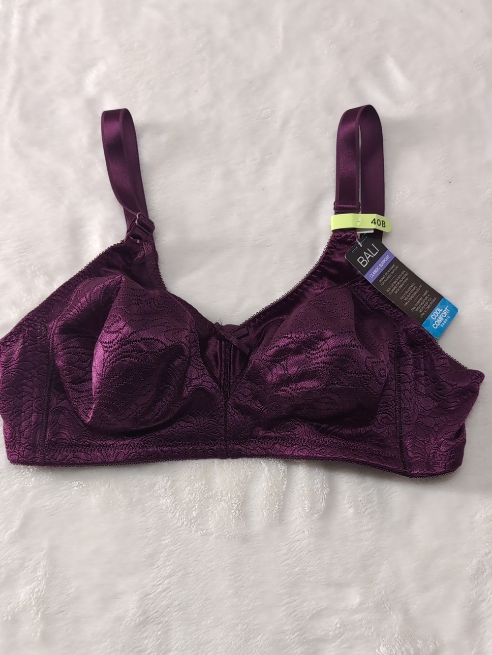 Bali Deep Plum Lace Full Coverage Bra